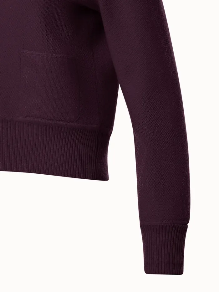 Cashmere Piqu Knit Short Cardigan Blackberry Women Akris Knitwear