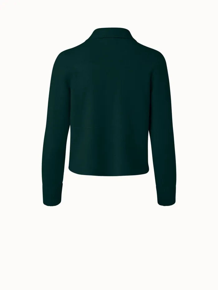 Cashmere Piqu Short Jacket Gallus Green Women Akris Cashmere