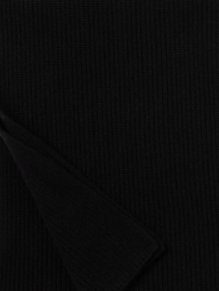 Cashmere Rib Knit Scarf Black Women Akris Knitwear