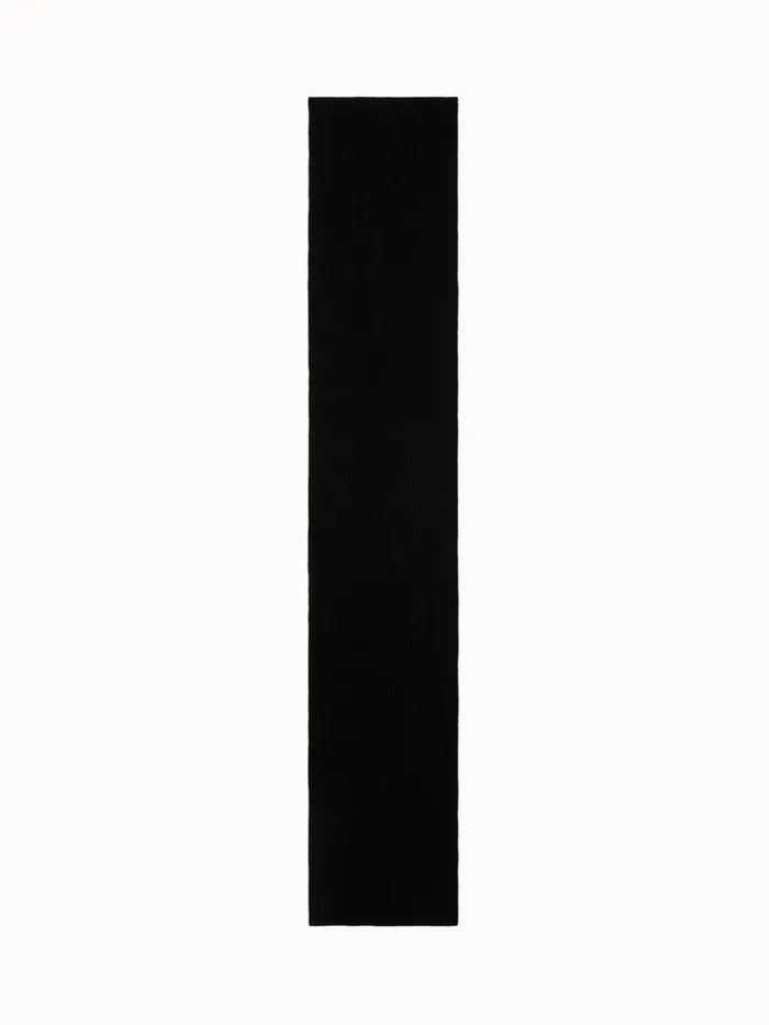 Cashmere Rib Knit Scarf Black Women Akris Knitwear