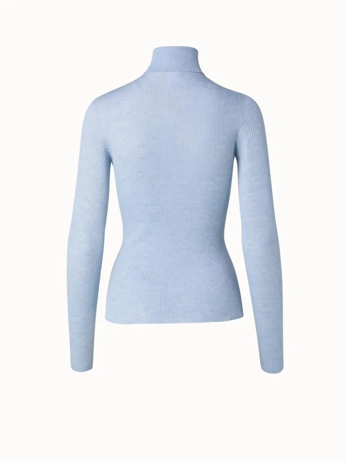 Cashmere Silk Knit Pullover Ice Blue Women Akris Cashmere