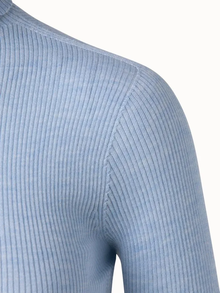 Cashmere Silk Knit Pullover Ice Blue Women Akris Cashmere