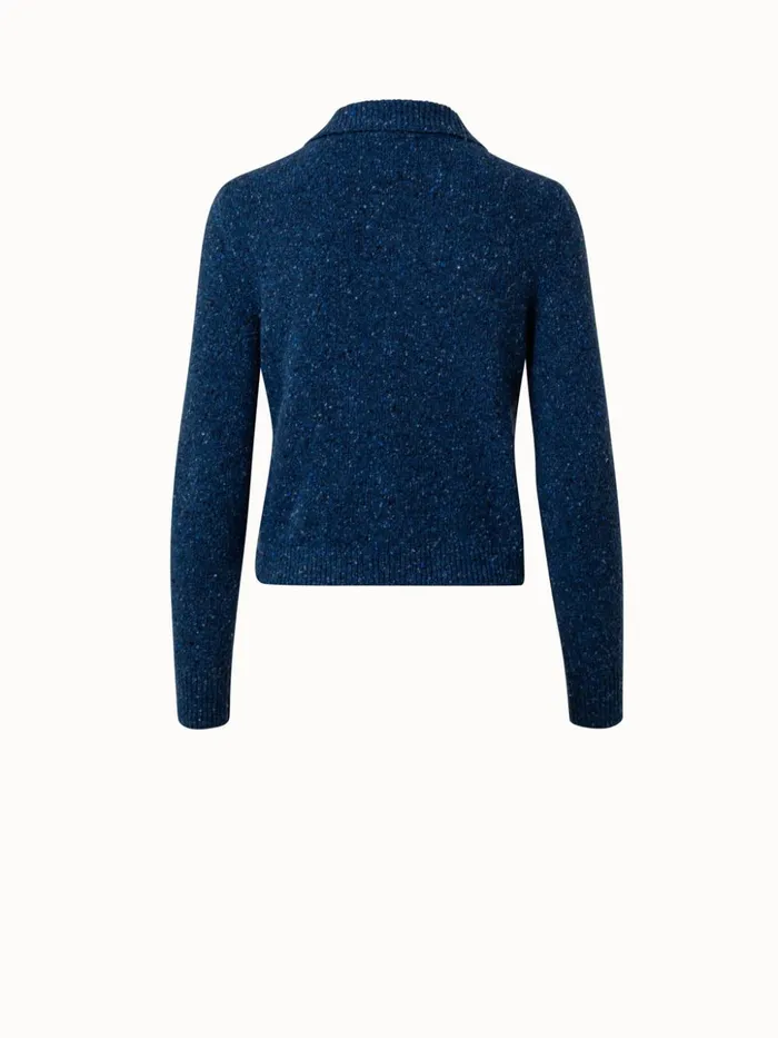 Cashmere Tweed Short Pullover Denim Women Akris Knitwear
