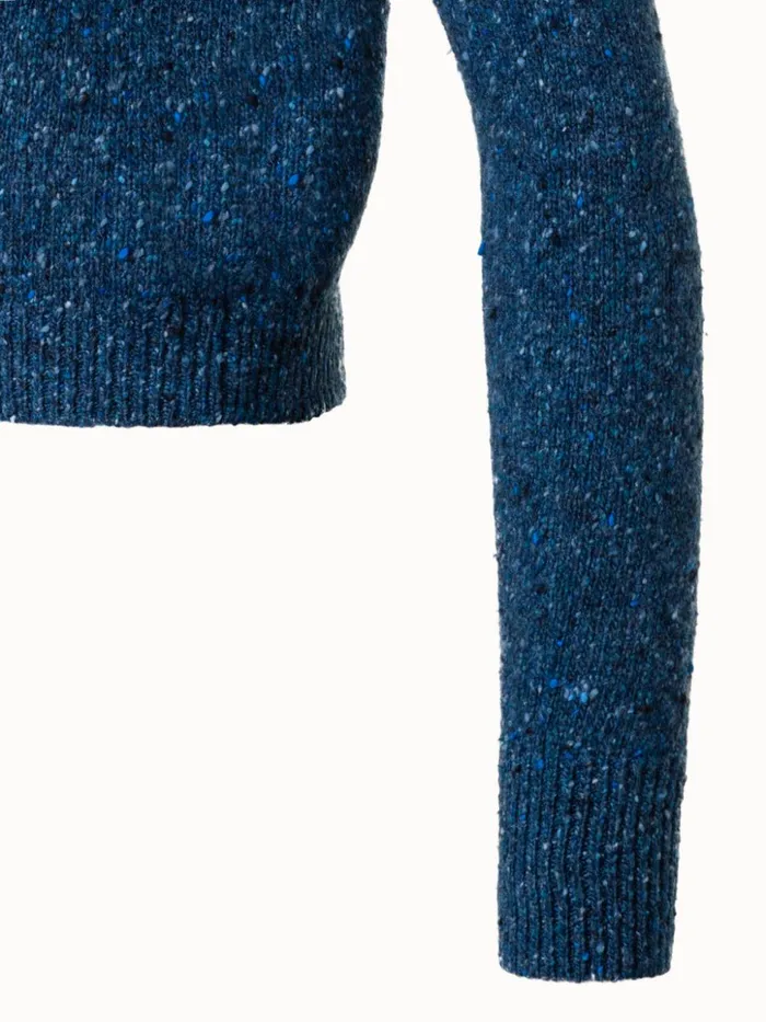 Cashmere Tweed Short Pullover Denim Women Akris Knitwear