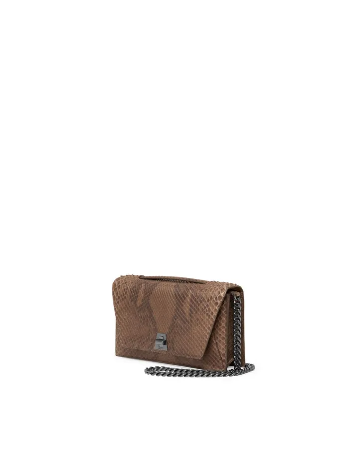 City Bag In Python Nubuck Leather Olive Women Akris Clutches