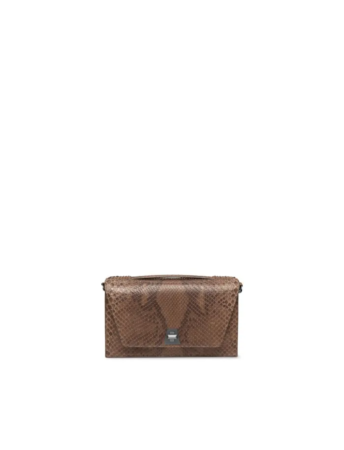 City Bag In Python Nubuck Leather Olive Women Akris Clutches