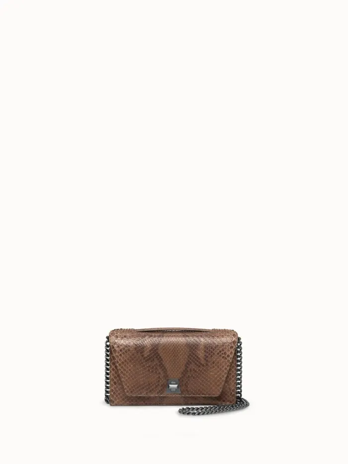 City Bag In Python Nubuck Leather Olive Women Akris Clutches