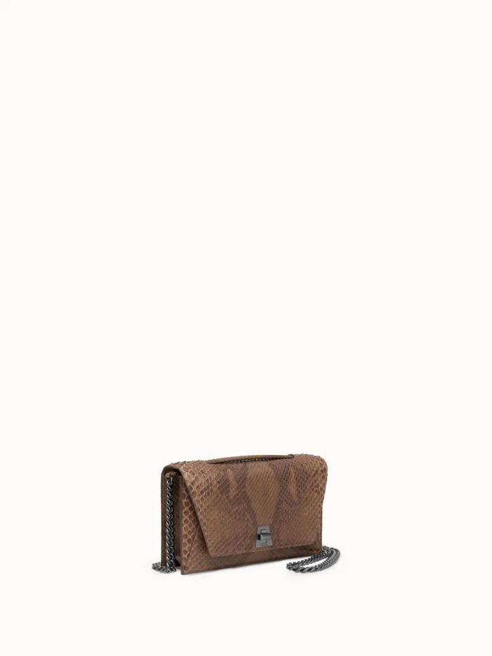 City Bag In Python Nubuck Leather Olive Women Akris Clutches