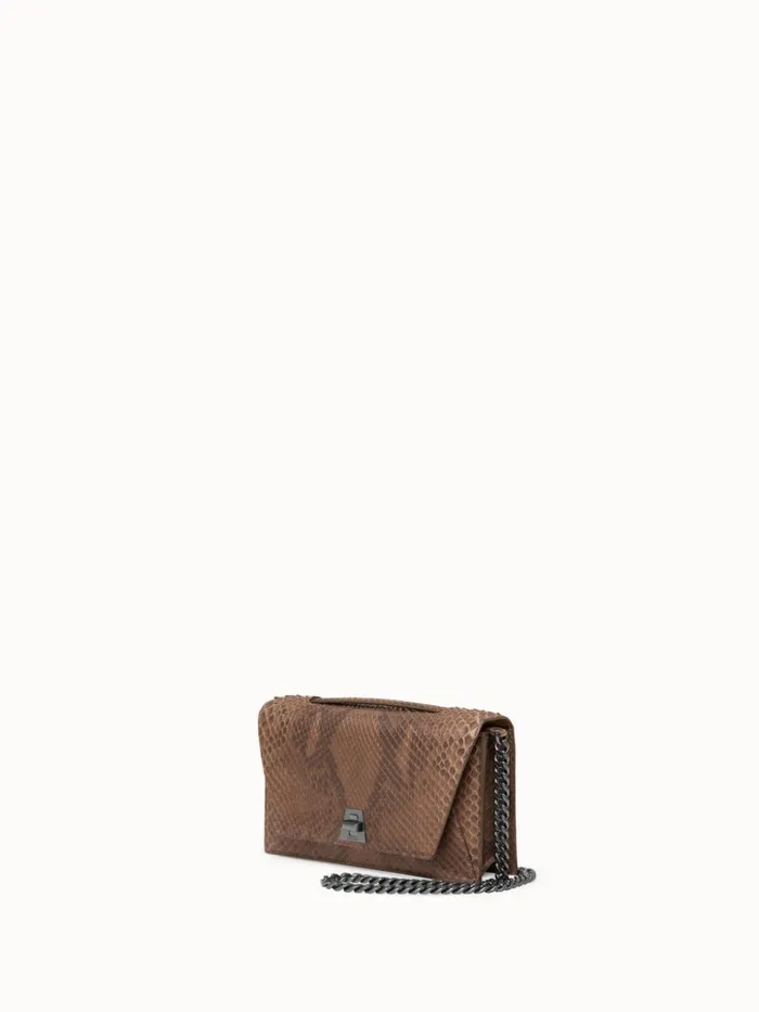 City Bag In Python Nubuck Leather Olive Women Akris Clutches