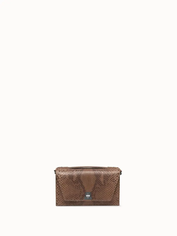 City Bag In Python Nubuck Leather Olive Women Akris Clutches