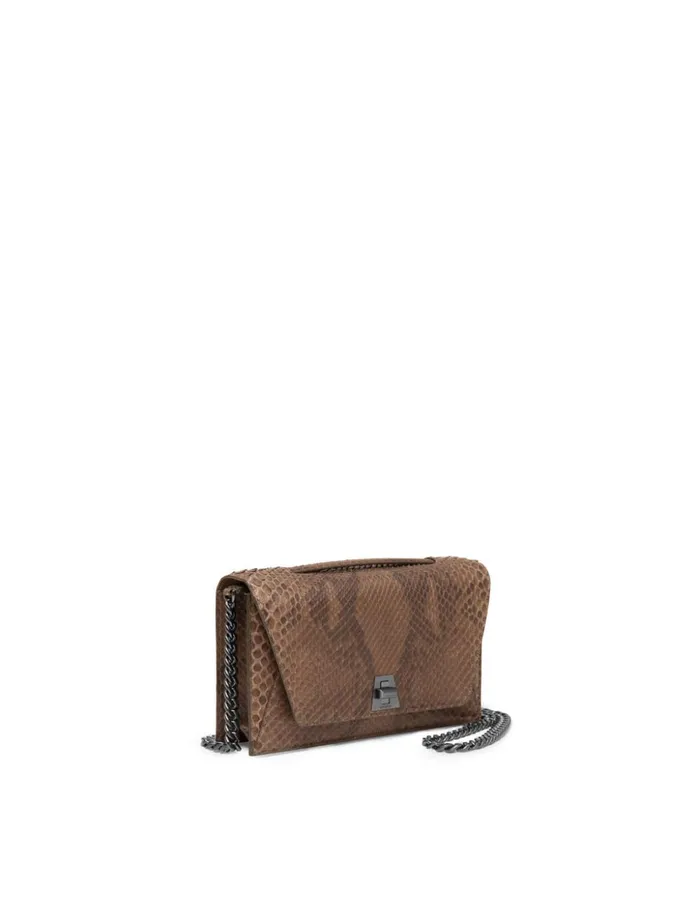 City Bag In Python Nubuck Leather Olive Women Akris Clutches
