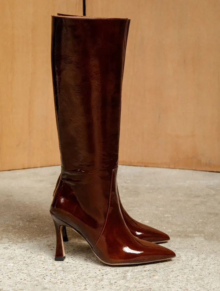 Clarisse Ganache Women Bobbies Knee High Boots