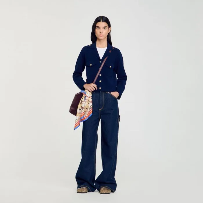 Coatigans Women SANDRO Knit Coatigan Blue