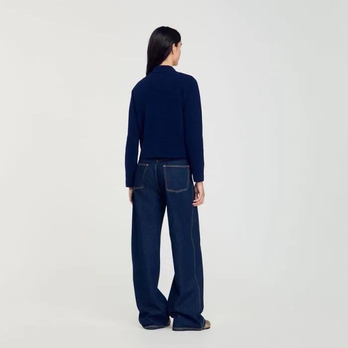 Coatigans Women SANDRO Knit Coatigan Blue