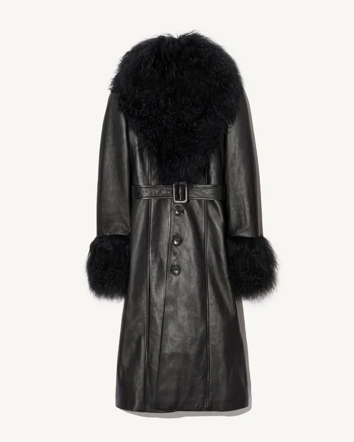 Coats and Outerwear SOLENE LEATHER COAT Black 8211 Nili Lotan Women