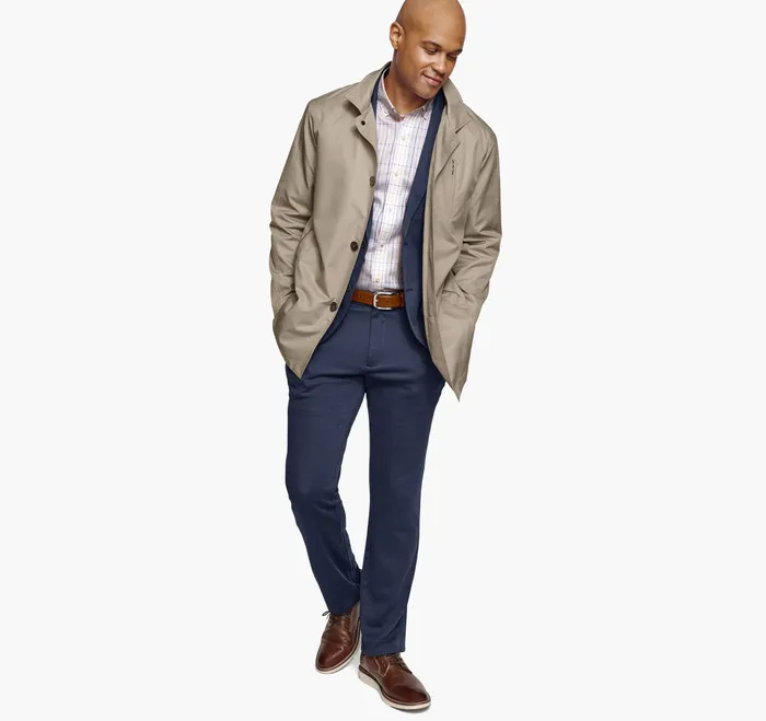 Coats Jackets and Vests Men Upton WaterResistant Raincoat Khaki Johnston and Murphy