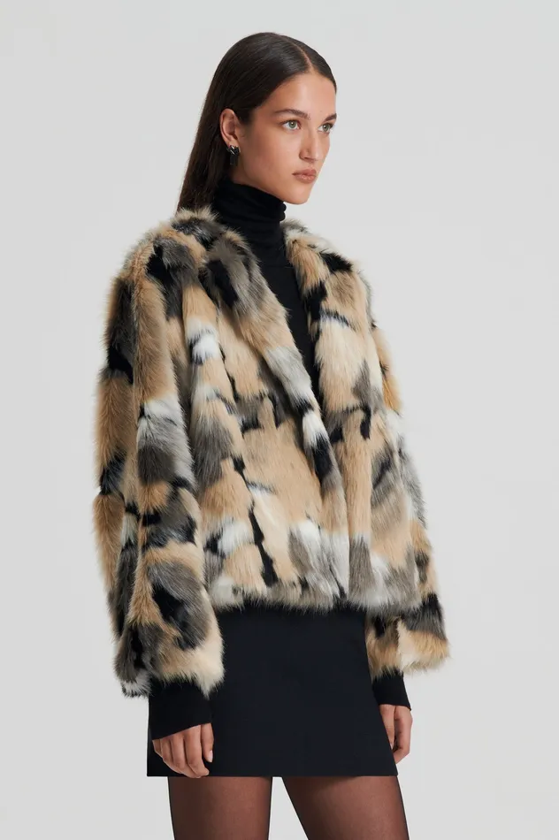 Coats Women FAUX FUR JACKET MULTI Scanlan Theodore Coats Women FAUX FUR JACKET MULTI Scanlan Theodore