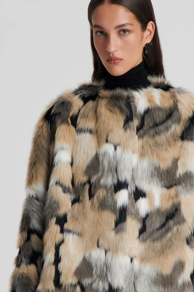 Coats Women FAUX FUR JACKET MULTI Scanlan Theodore Coats Women FAUX FUR JACKET MULTI Scanlan Theodore
