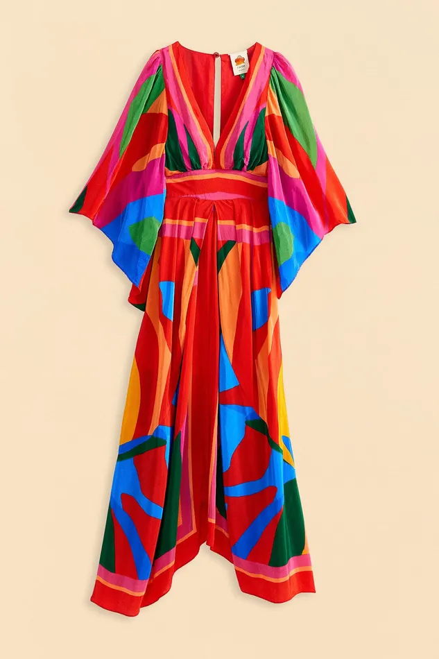 Colorful Leaves Midi Dress Women Farm Rio Midi Dresses
