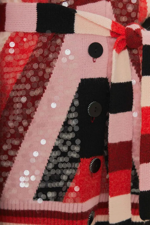 Colorful Stripes Knit Cardigan Women Farm Rio Cardigans