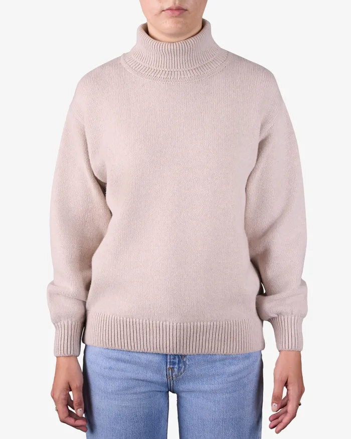 Colorfulstandard Merino Wool Turtleneck 8211 Lava Grey Women Knit Sweaters