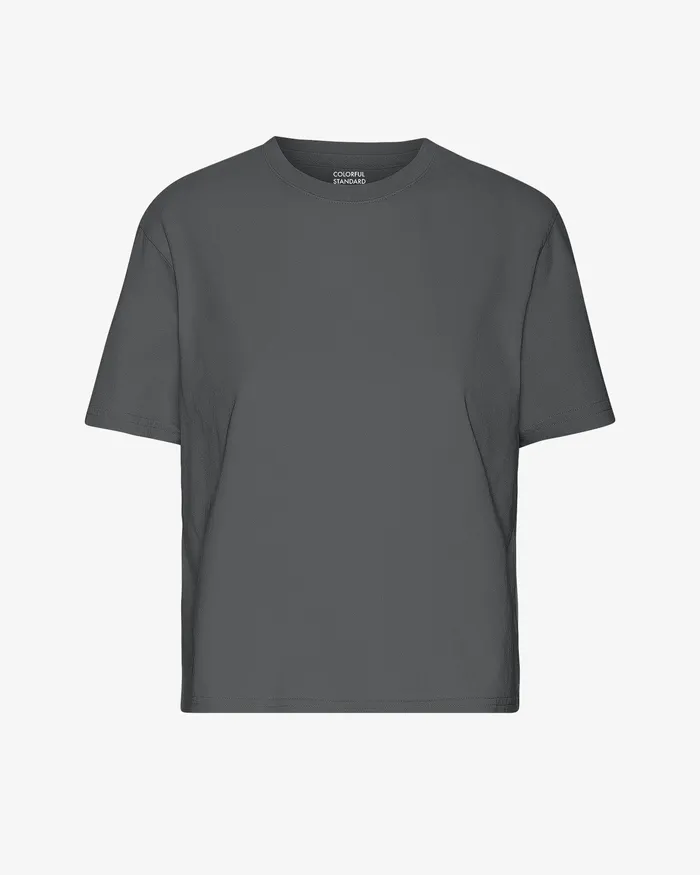 Colorfulstandard Organic Boxy Crop Tee 8211 Lava Grey Women TShirts