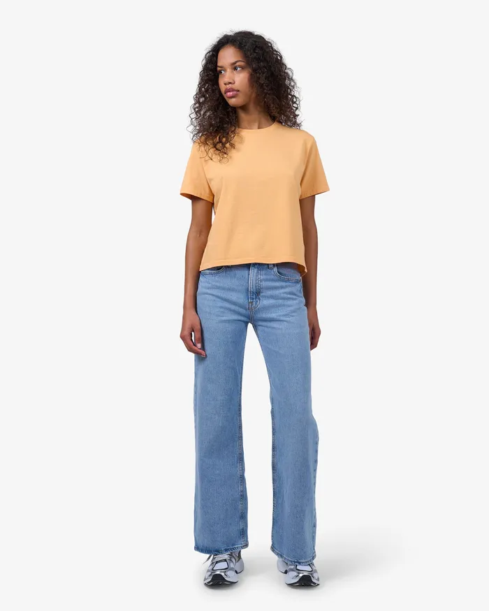 Colorfulstandard Organic Boxy Crop Tee 8211 Lava Grey Women TShirts