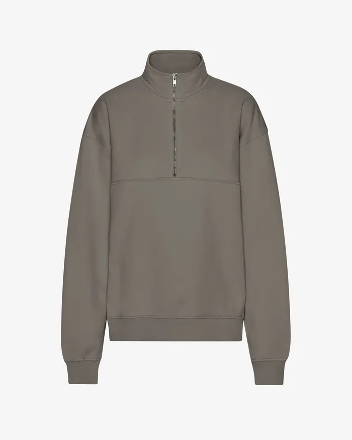 Colorfulstandard Quarter Zips Women Organic Quarter Zip 8211 Misty Brown