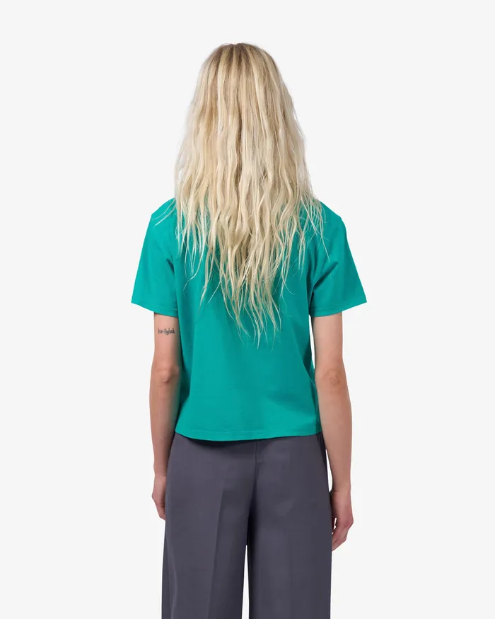 Colorfulstandard TShirts Women Organic Boxy Crop Tee 8211 Marine Blue