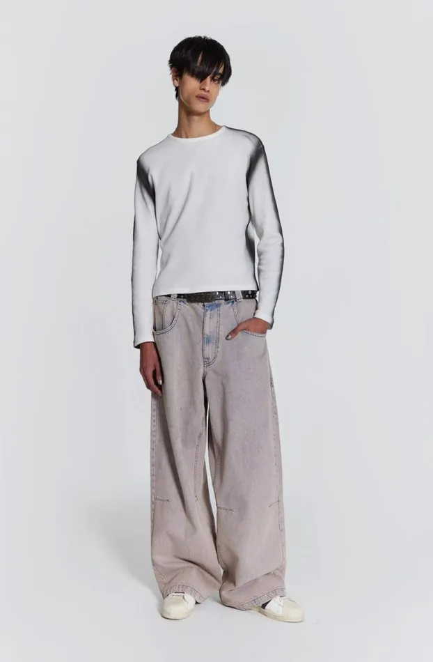 Colossus Jeans MenWomen Jaded London Pink Wash Acid Colossus Baggy Jeans