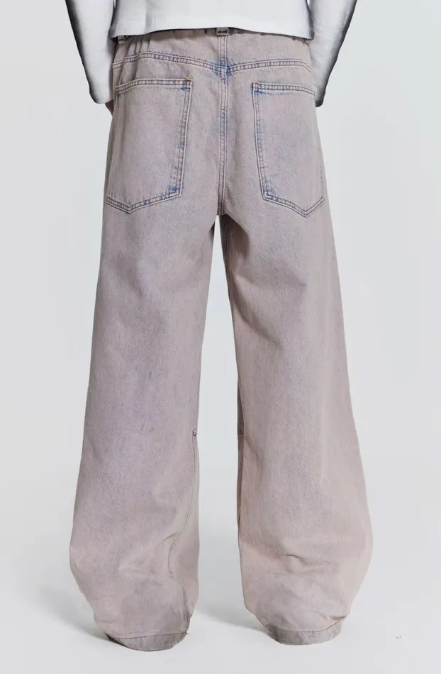 Colossus Jeans MenWomen Jaded London Pink Wash Acid Colossus Baggy Jeans