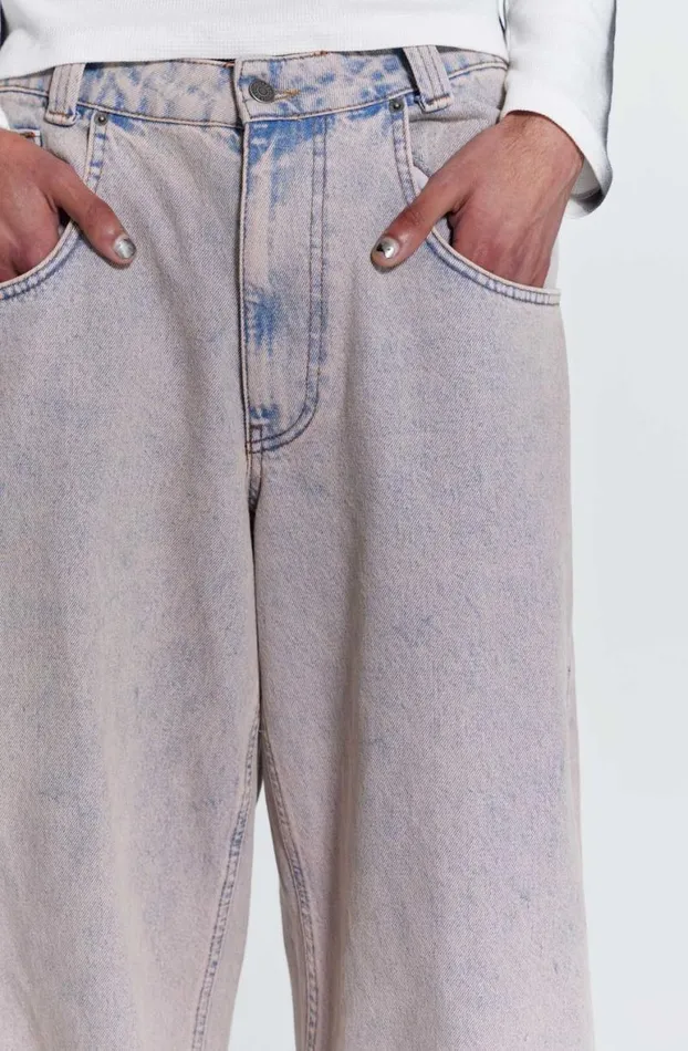 Colossus Jeans MenWomen Jaded London Pink Wash Acid Colossus Baggy Jeans