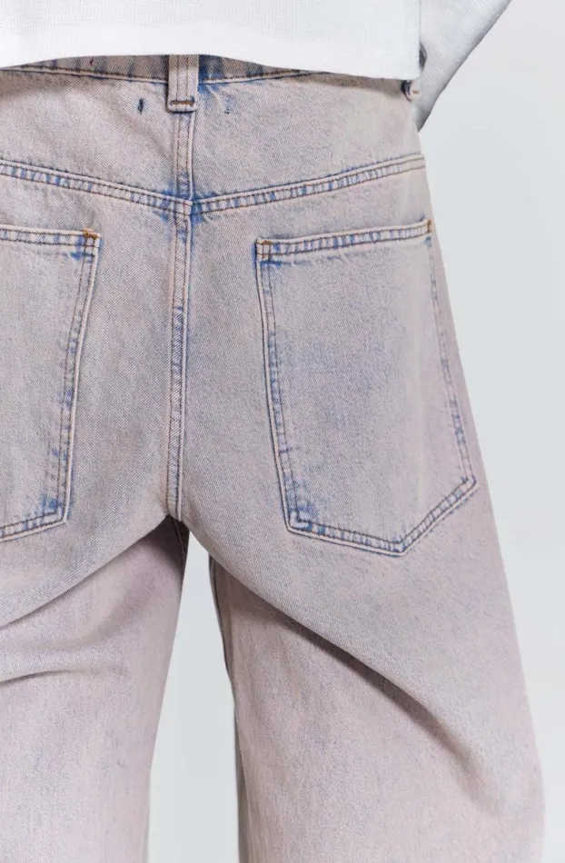 Colossus Jeans MenWomen Jaded London Pink Wash Acid Colossus Baggy Jeans