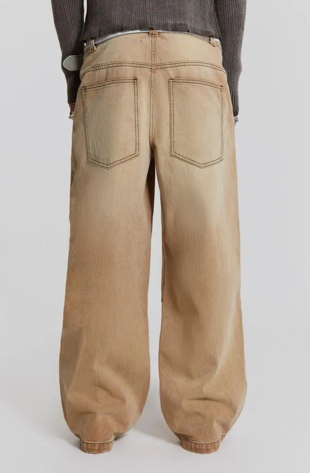 Colossus Jeans MenWomen Jaded London Sand Colossus Baggy Jeans