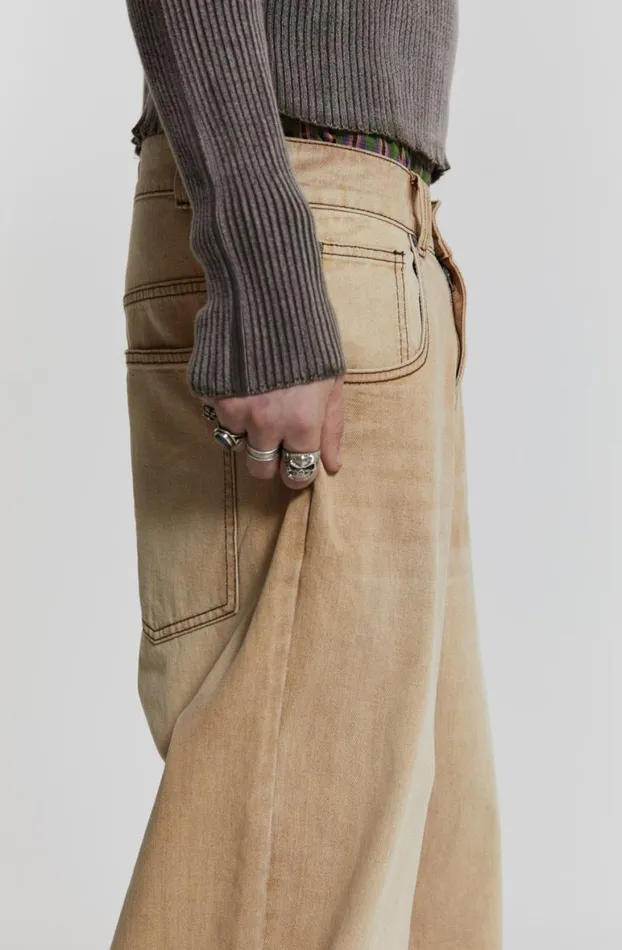 Colossus Jeans MenWomen Jaded London Sand Colossus Baggy Jeans