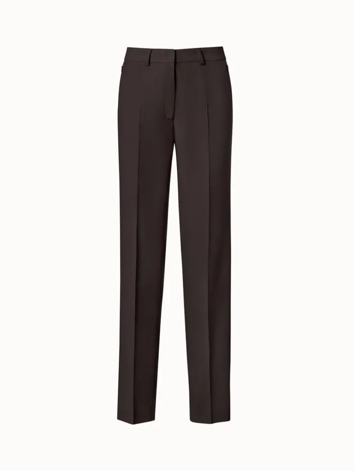 Cool Wool Straight Leg Pants Mocca Women Akris Pants