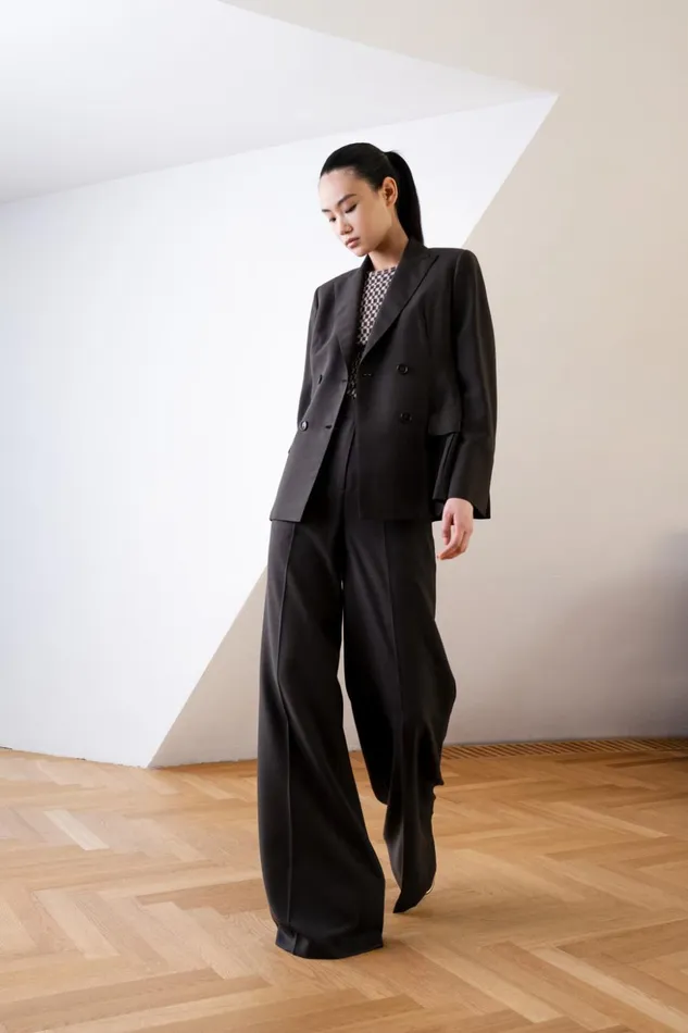 Cool Wool Straight Leg Pants Mocca Women Akris Pants