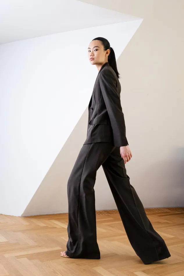 Cool Wool Straight Leg Pants Mocca Women Akris Pants