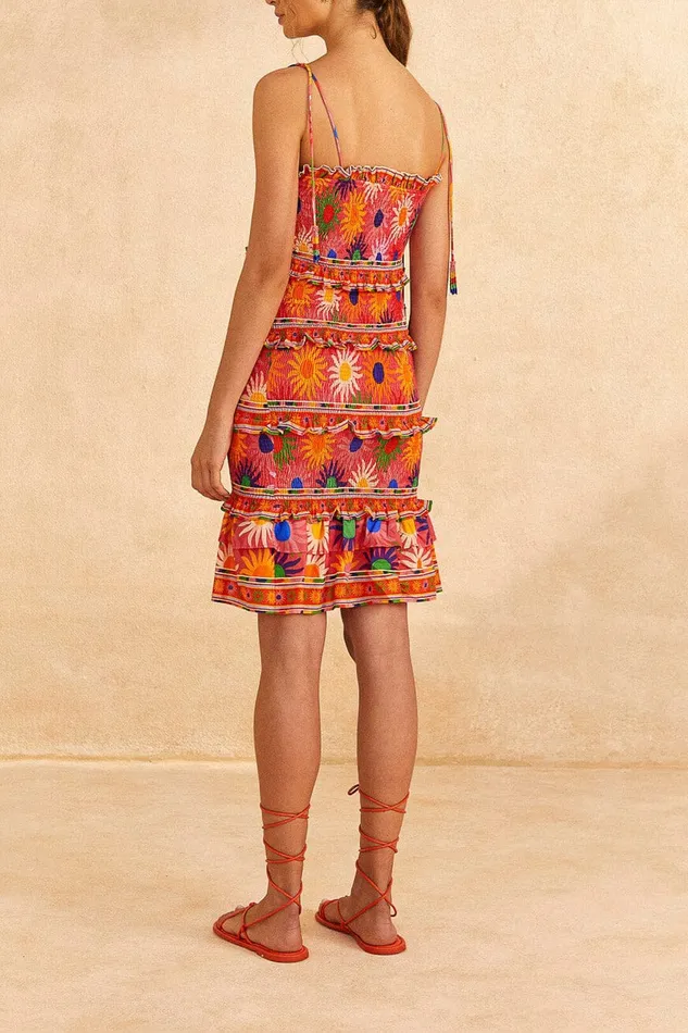 Coral Summer Sun Mini Dress Women Farm Rio Mini Dresses