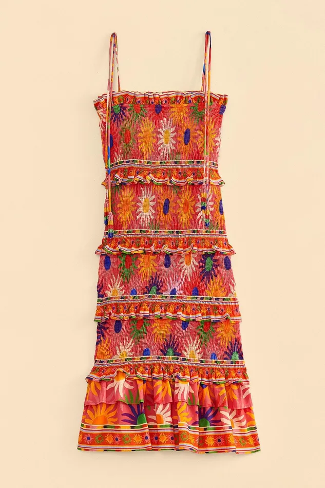 Coral Summer Sun Mini Dress Women Farm Rio Mini Dresses