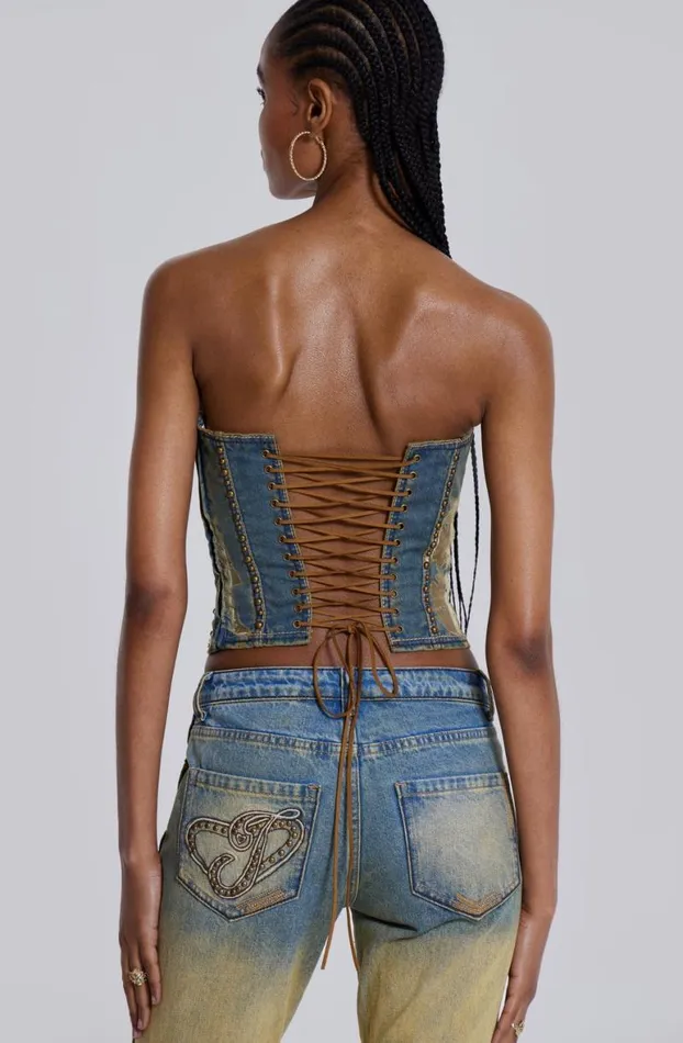 Corsets Women Jaded London Vega Denim Corset Top