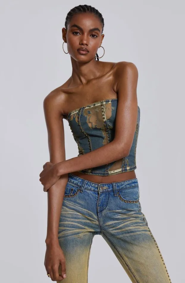 Corsets Women Jaded London Vega Denim Corset Top