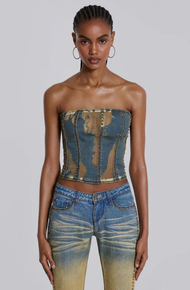 Corsets Women Jaded London Vega Denim Corset Top