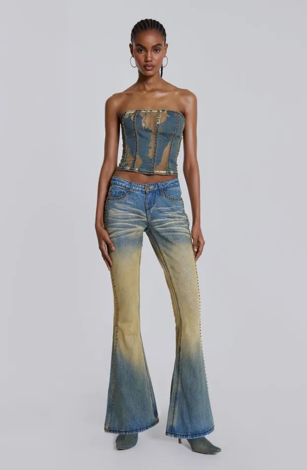 Corsets Women Jaded London Vega Denim Corset Top