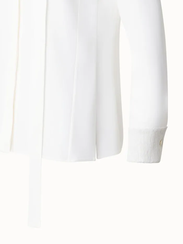 Cotton Blouse With Sequins Collar And Cuffs Ivory Women Akris Blouses
