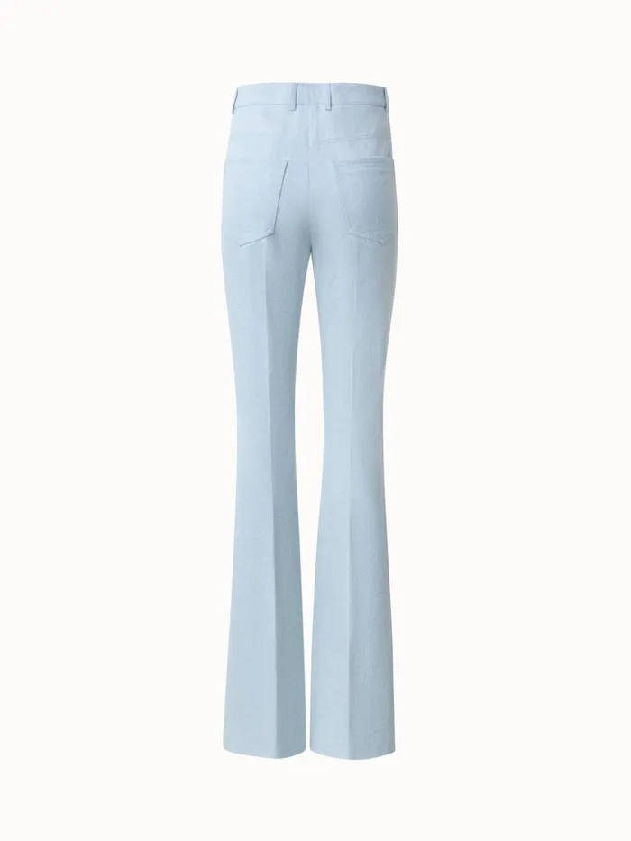 Cotton Denim Bootcut Pants Bleached Denim Women Akris Pants