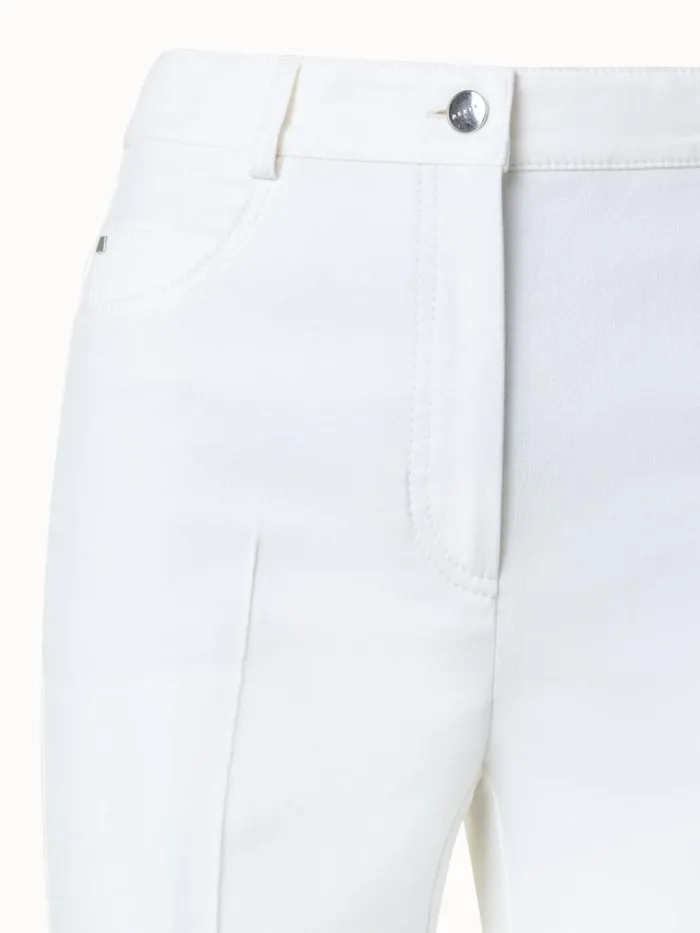 Cotton Silk Stretch Bootcut Pant Ecru Women Akris Pants