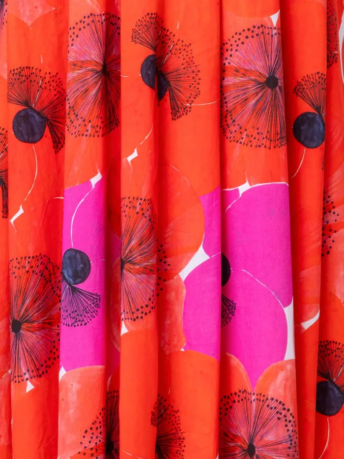 Cotton Voile Aline Skirt With Poppy Print Poppy Women Akris Skirts
