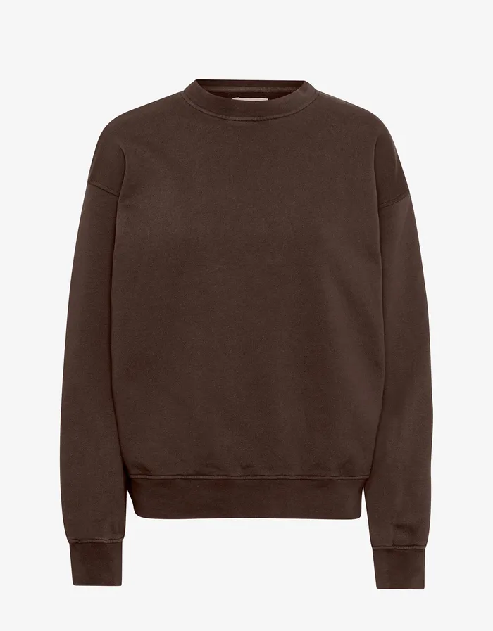 Crewneck Sweatshirts Colorfulstandard Men Organic Oversized Crew 8211 Coffee Brown