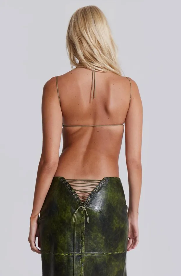Crop Tops Women Jaded London Venom Faux Leather Bralette Top